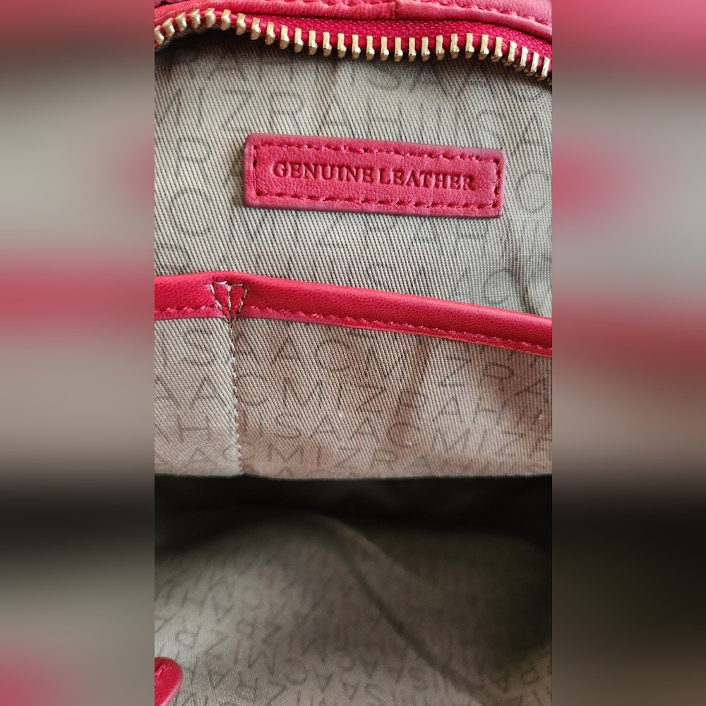 genuine leather isaac mizrahi purse red zulily quilted tote - Picture 8 of 9